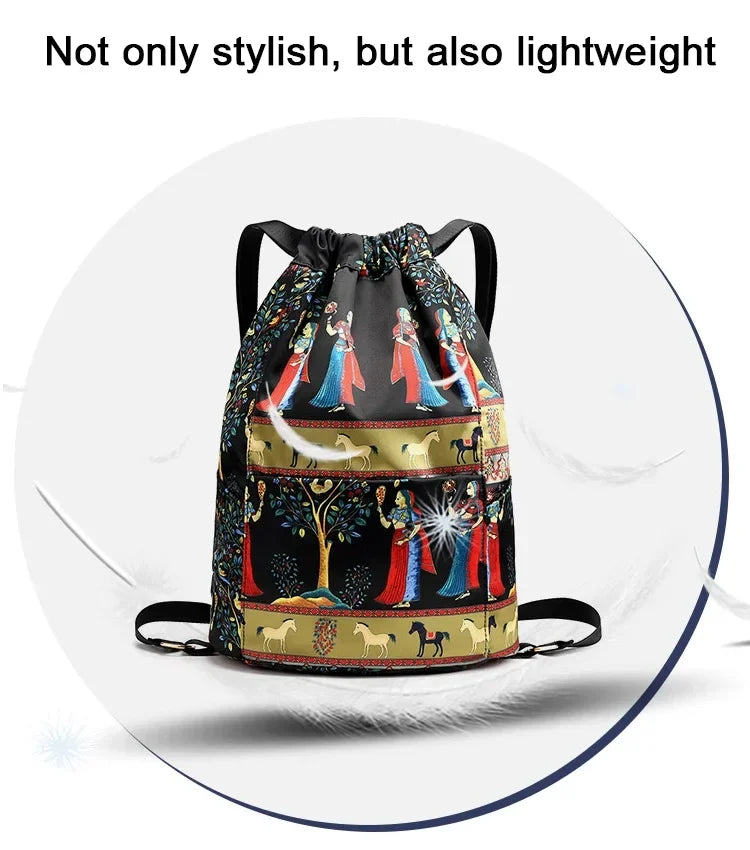 Nobl Travel Foldable Drawstring Backpack – Lightweight Large Capacity Travel & Sports Bag