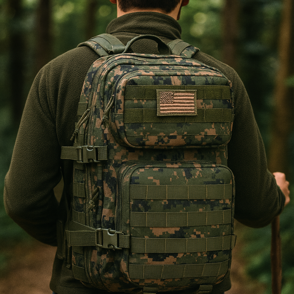 Nobl Travel 40L Tactical Backpack with MOLLE System and Water Resistant Oxford Fabric