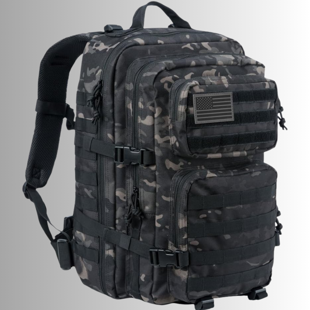 Nobl Travel 40L Tactical Backpack with MOLLE System and Water Resistant Oxford Fabric