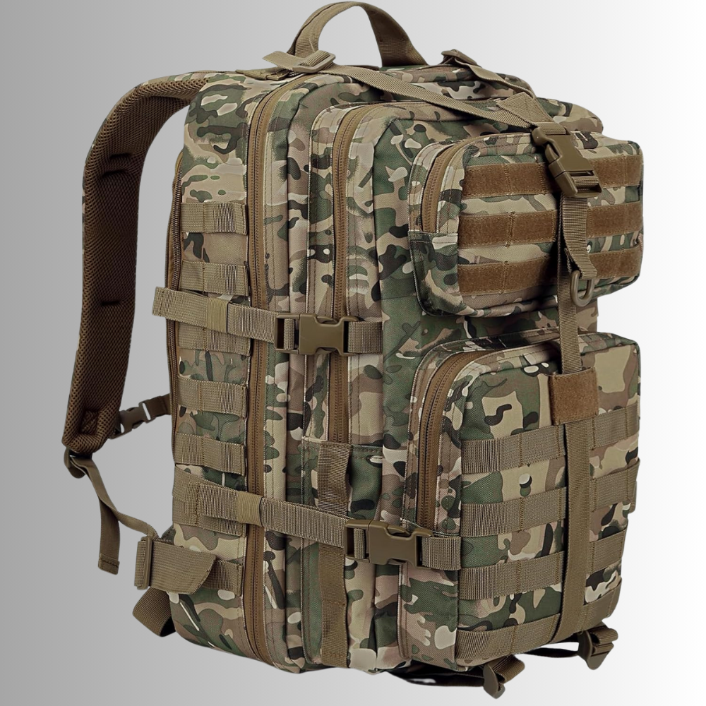 Nobl Travel 40L Tactical Backpack with MOLLE System and Water Resistant Oxford Fabric
