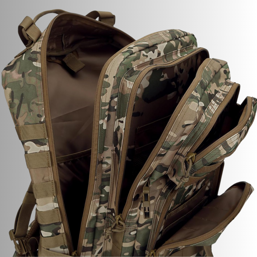 Nobl Travel 40L Tactical Backpack with MOLLE System and Water Resistant Oxford Fabric