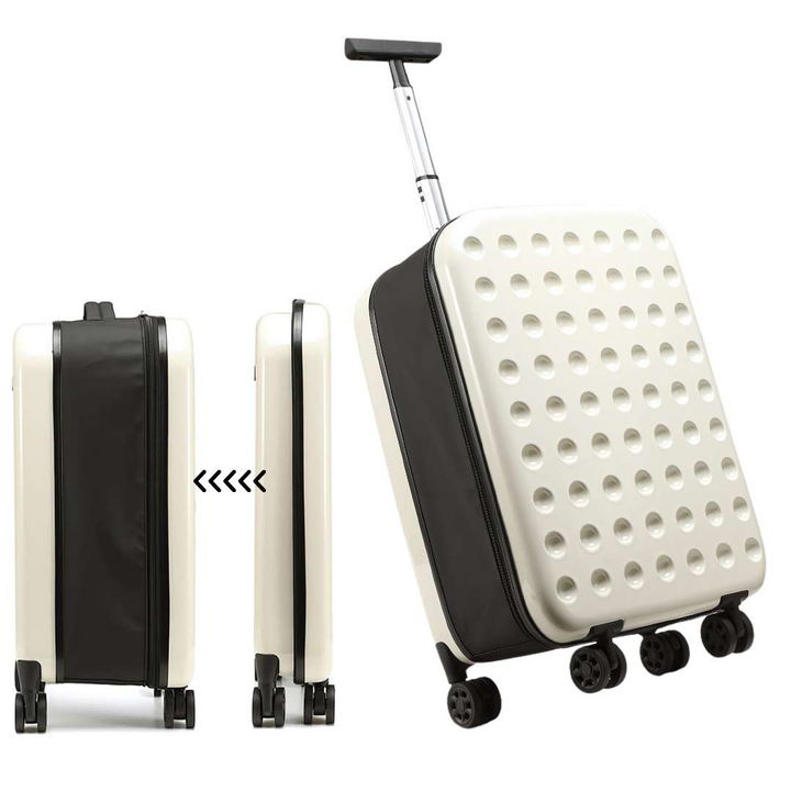 Nobl Travel 360° Foldable Carry On Suitcase 20 Inch with Spinner Wheels and Combination Lock