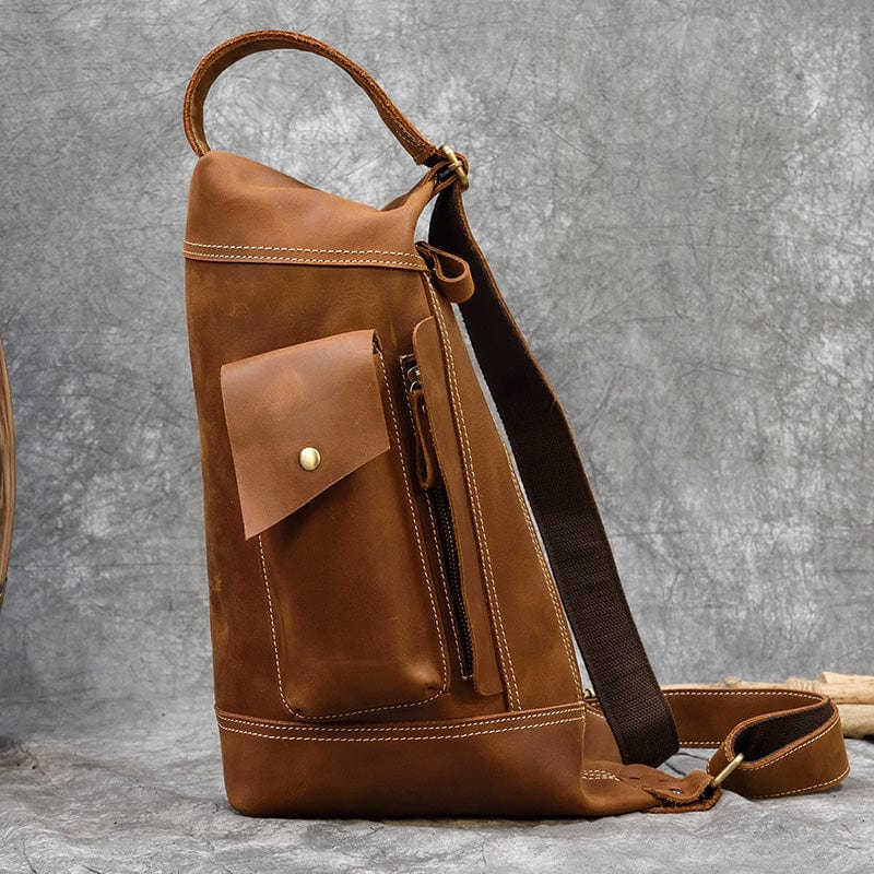 Nobl Travel Crazy Horse Leather Backpack – Handmade Vintage Laptop Travel Bag for Men