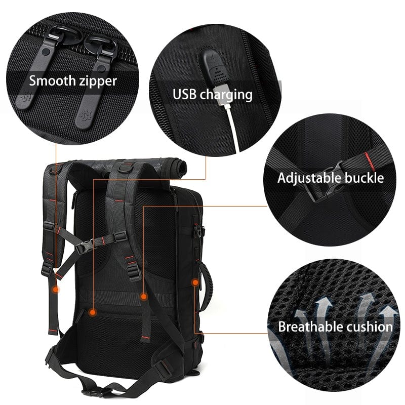 Nobl Travel Men’s Waterproof Large Capacity Backpack – Durable Travel & Outdoor Daypack