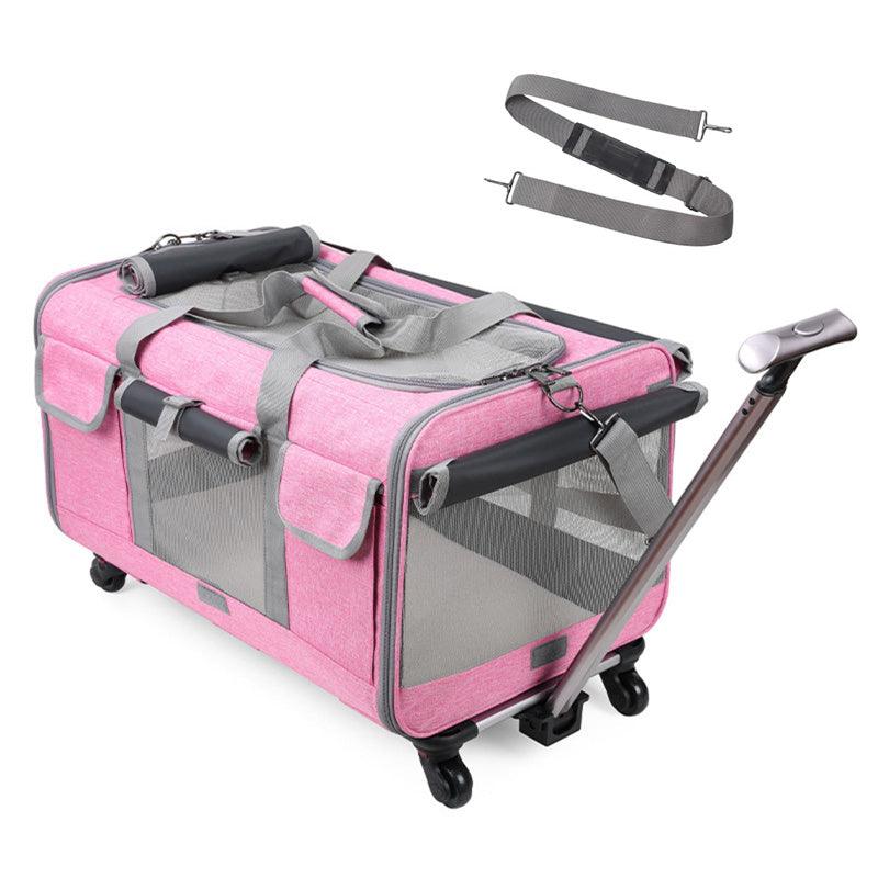 Nobl Travel Extra Large Cat Carrier with Wheels – 3-in-1 Foldable Pet Travel Backpack & Rolling Bag