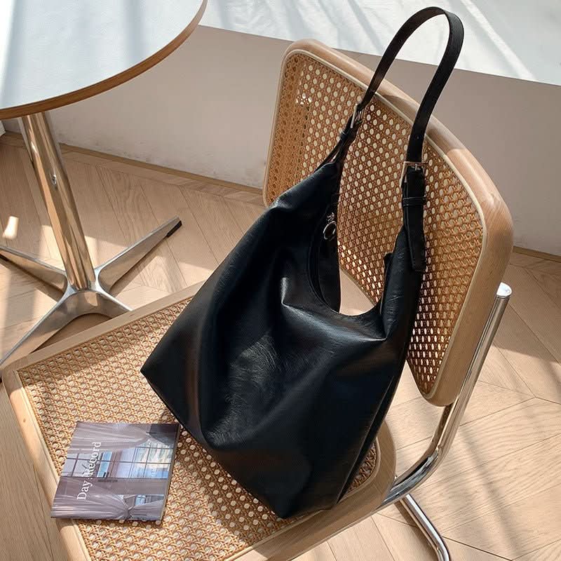 Nobl Travel Women’s PU Leather Dumpling Tote Bag with Zipper Pocket