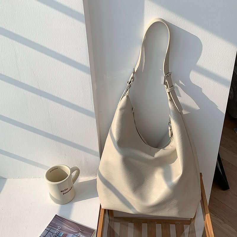 Nobl Travel Women’s PU Leather Dumpling Tote Bag with Zipper Pocket