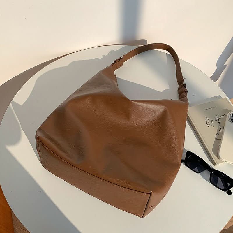 Nobl Travel Women’s PU Leather Dumpling Tote Bag with Zipper Pocket