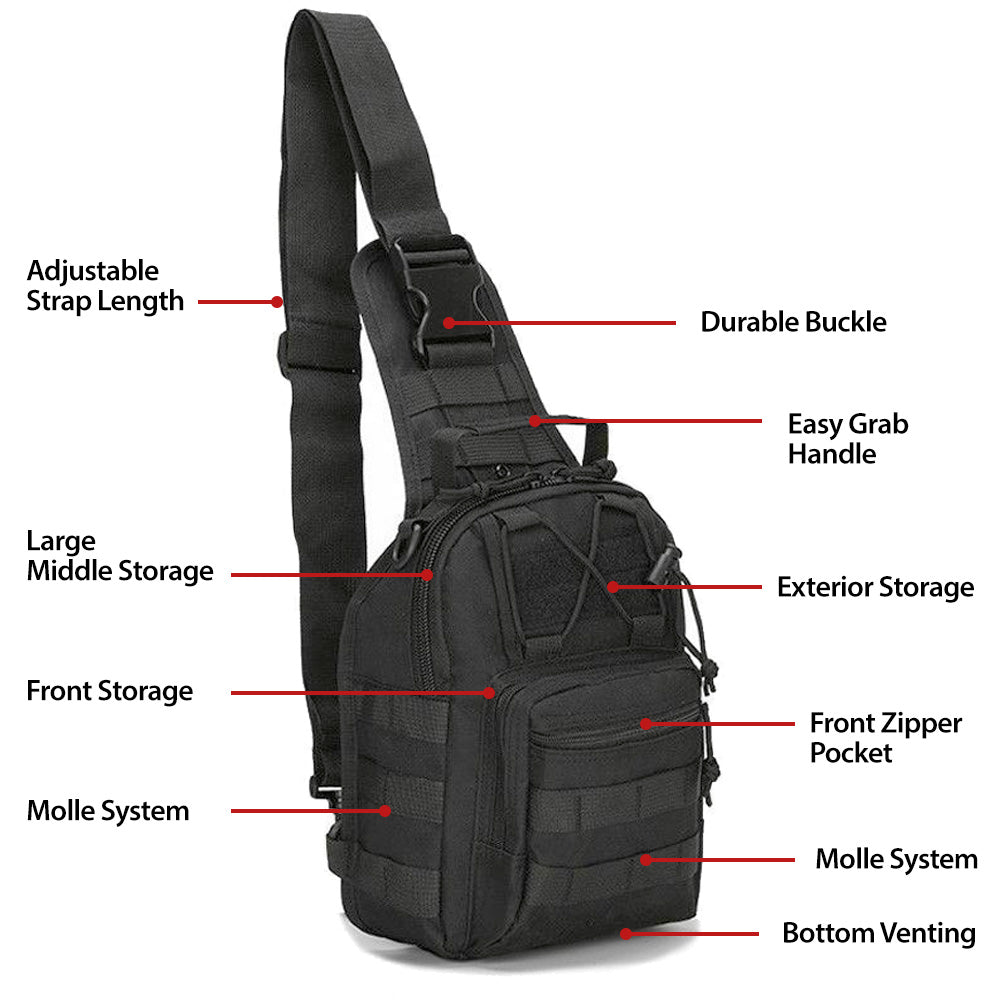 Nobl Travel EDC Tactical Sling Bag – Lightweight Waterproof Shoulder Backpack for Outdoor & Everyday Carry