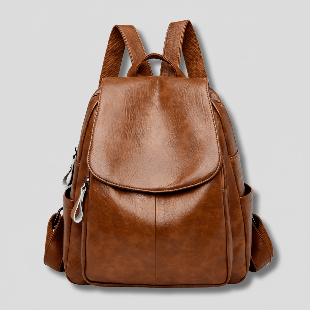 Nobl Travel Women’s Leather Backpack with Anti-Theft Design and Multiple Compartments