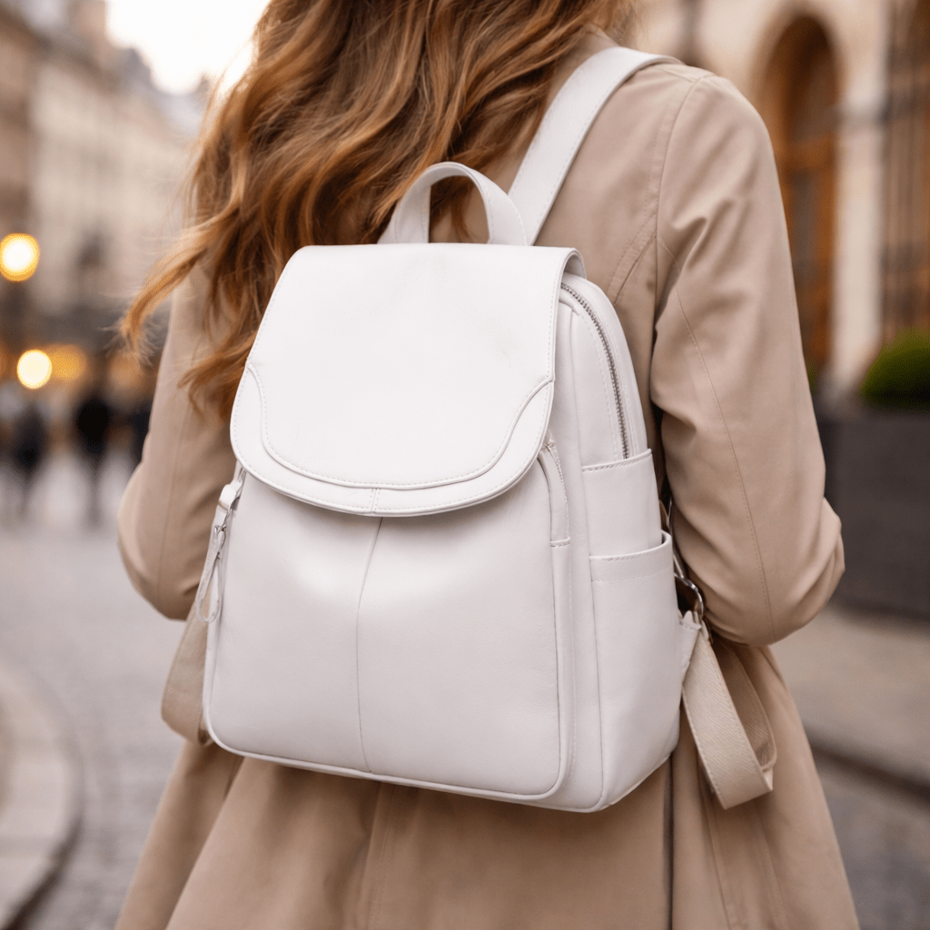 Nobl Travel Women’s Leather Backpack with Anti-Theft Design and Multiple Compartments