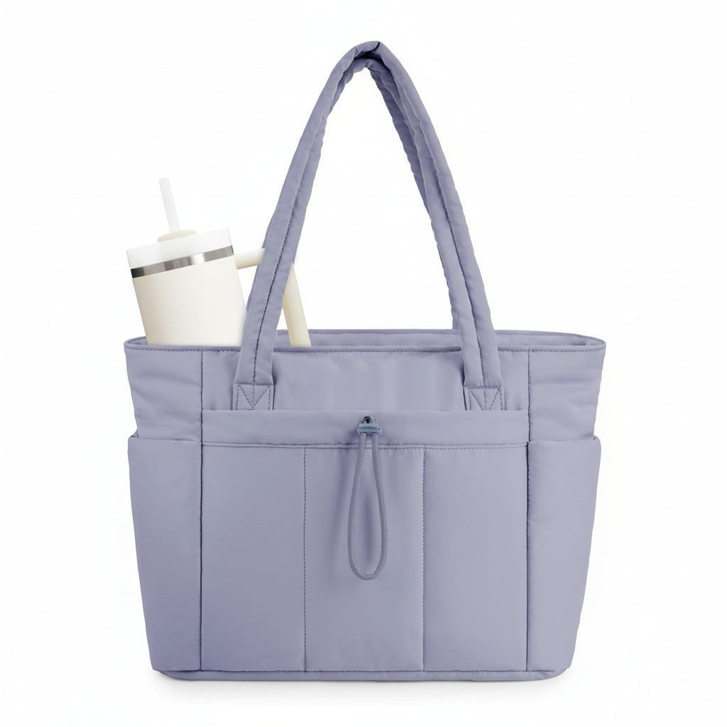 Nobl Travel Toteva Women’s Quilted Tote Bag with Laptop Sleeve and Trolley Strap
