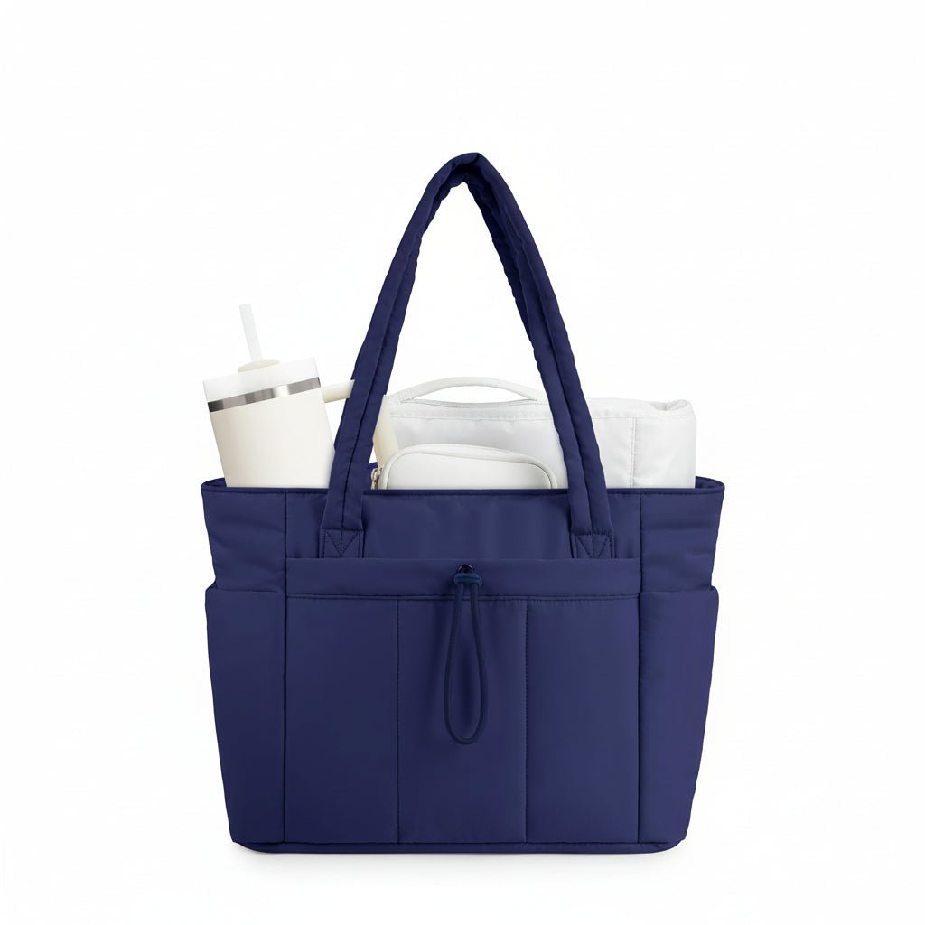 Nobl Travel Toteva Women’s Quilted Tote Bag with Laptop Sleeve and Trolley Strap