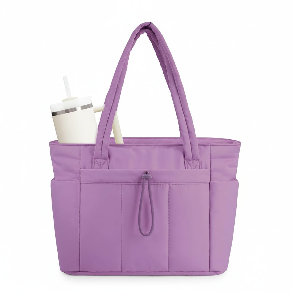 Nobl Travel Toteva Women’s Quilted Tote Bag with Laptop Sleeve and Trolley Strap