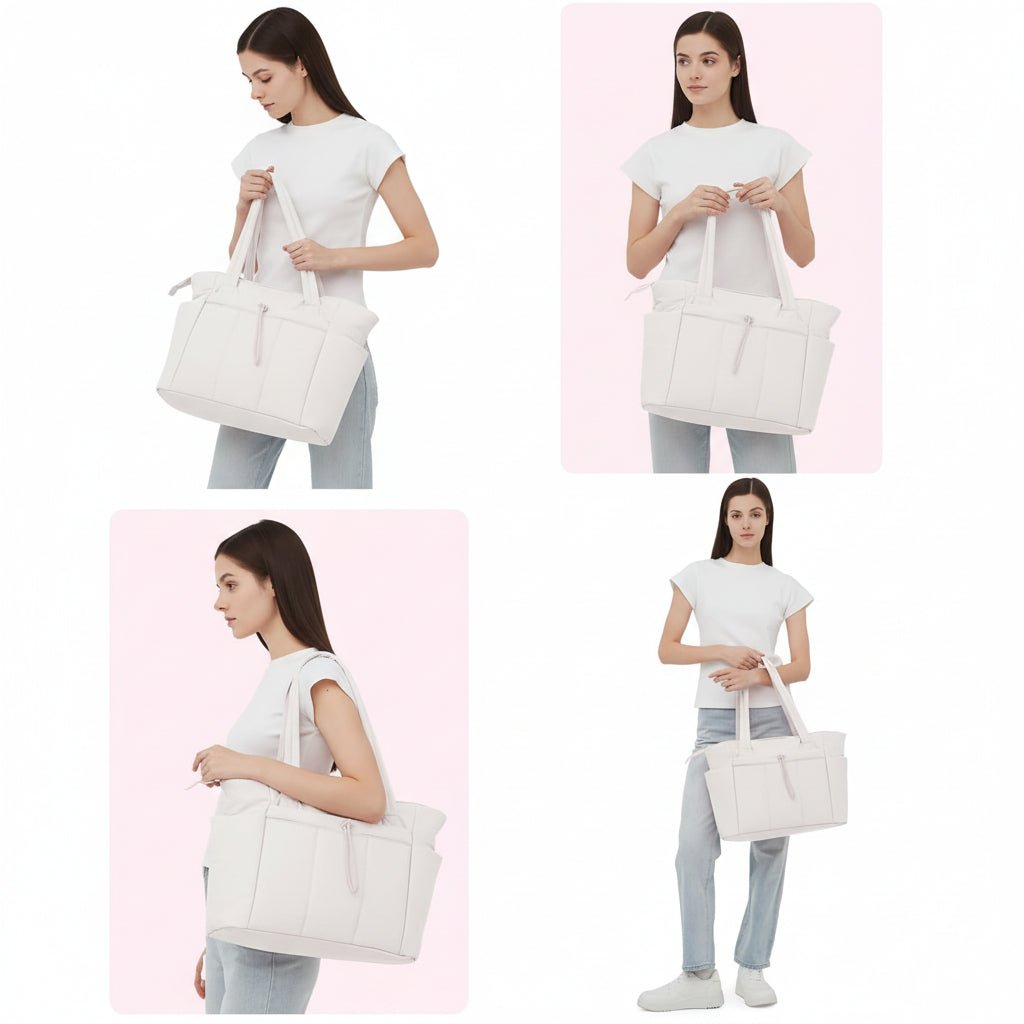 Nobl Travel Toteva Women’s Quilted Tote Bag with Laptop Sleeve and Trolley Strap