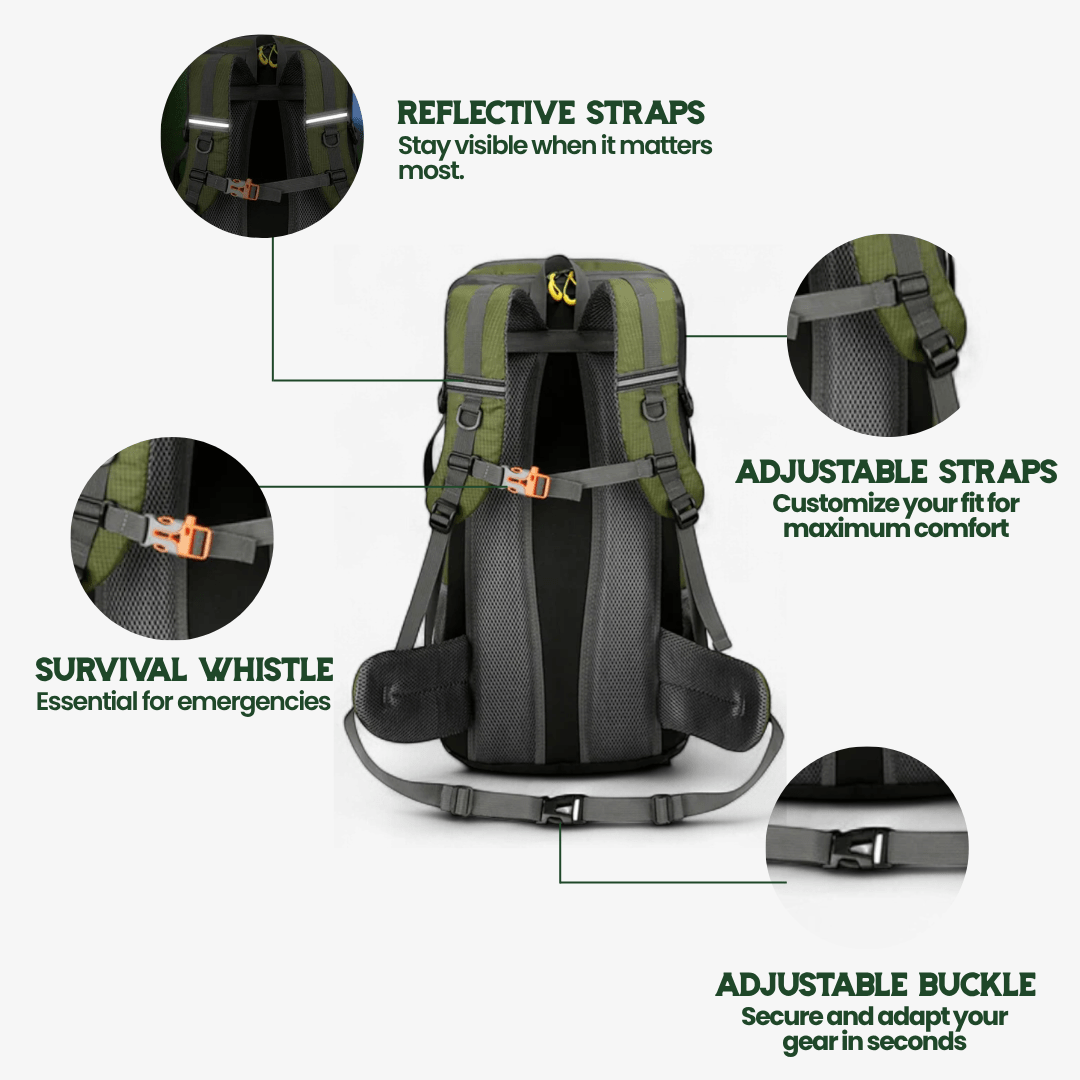 Nobl Travel 30L Tactical Backpack with Water Resistant Nylon and Multiple Pockets