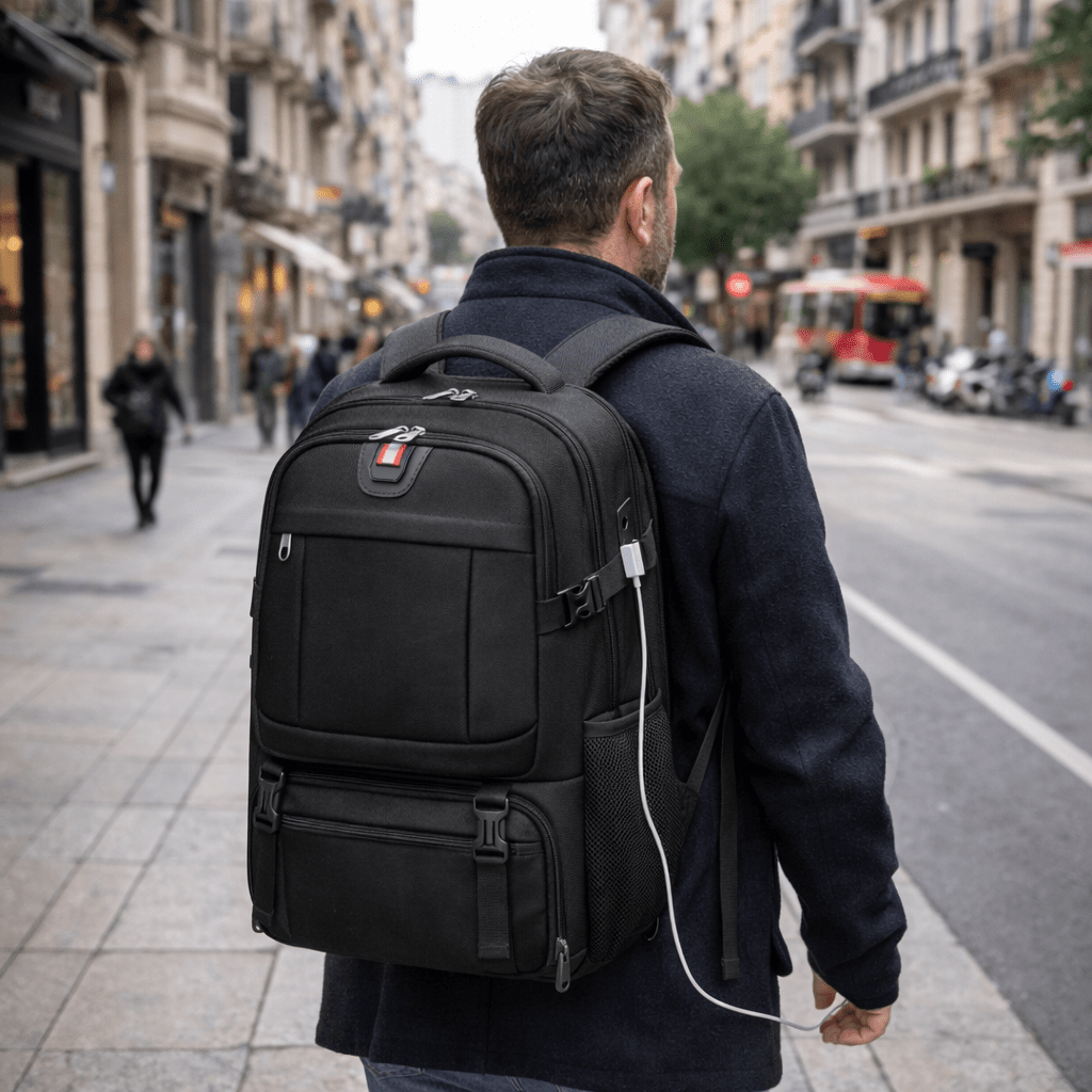 Nobl Travel 50L Laptop Backpack with Insulated Food Compartment and USB Port