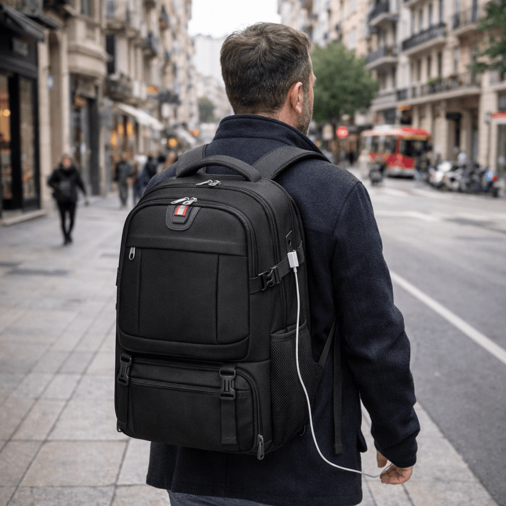 Nobl Travel 50L Laptop Backpack with Insulated Food Compartment and USB Port