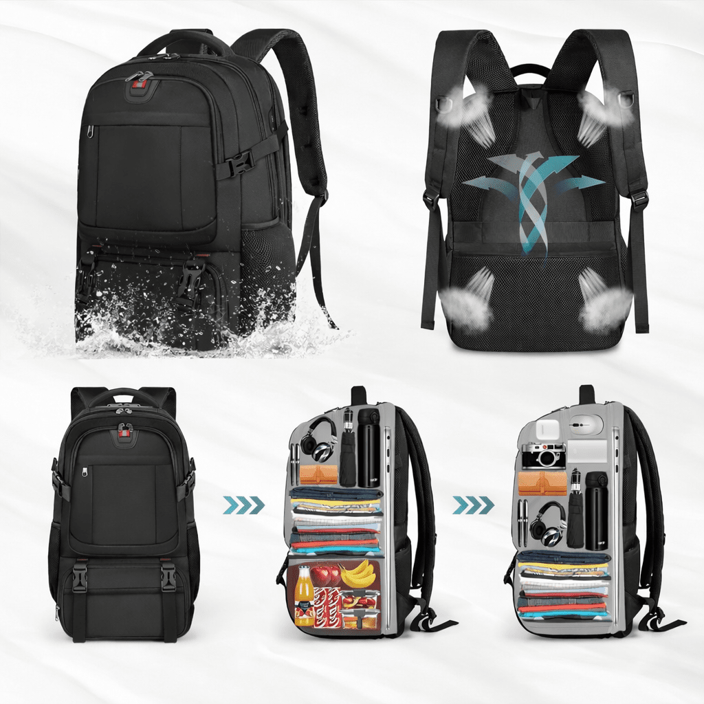 Nobl Travel 50L Laptop Backpack with Insulated Food Compartment and USB Port