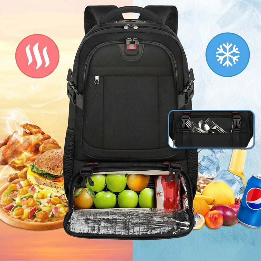 Nobl Travel 50L Laptop Backpack with Insulated Food Compartment and USB Port