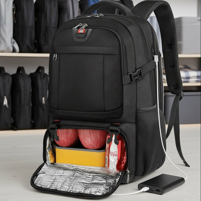 Nobl Travel 50L Laptop Backpack with Insulated Food Compartment and USB Port