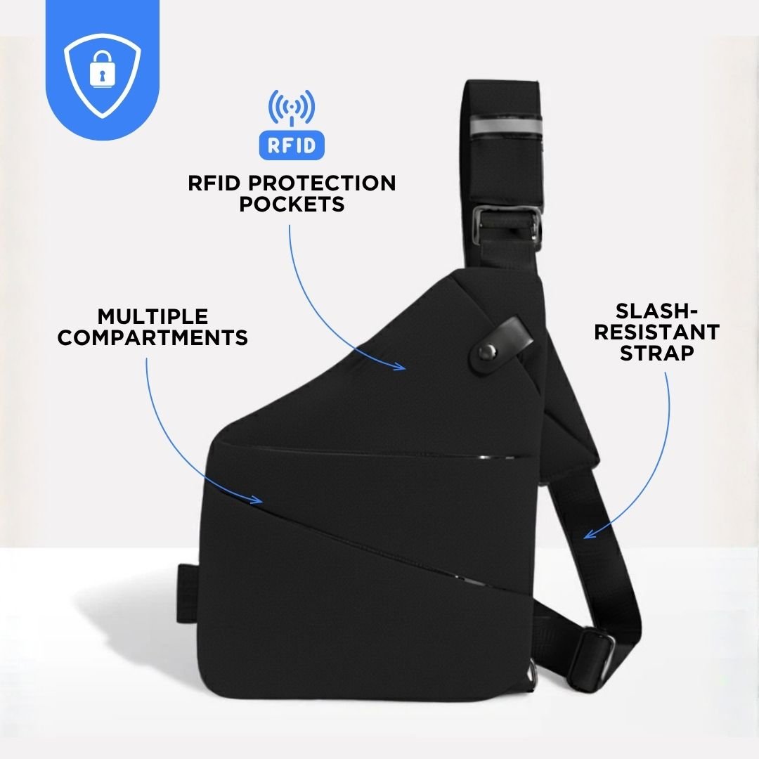 Nobl Travel TravLock Anti Theft Crossbody Bag with RFID Protection and Water Resistant Design