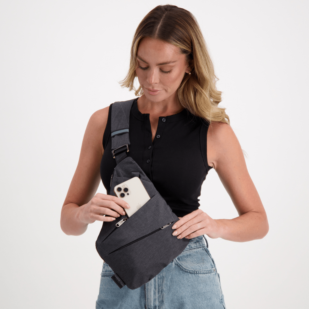 Nobl Travel TravLock Anti Theft Crossbody Bag with RFID Protection and Water Resistant Design