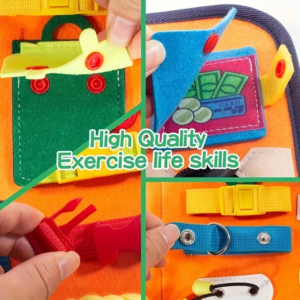 Nobl Travel WonderTots Montessori Sensory Book with Interactive Felt Learning Activities for Kids