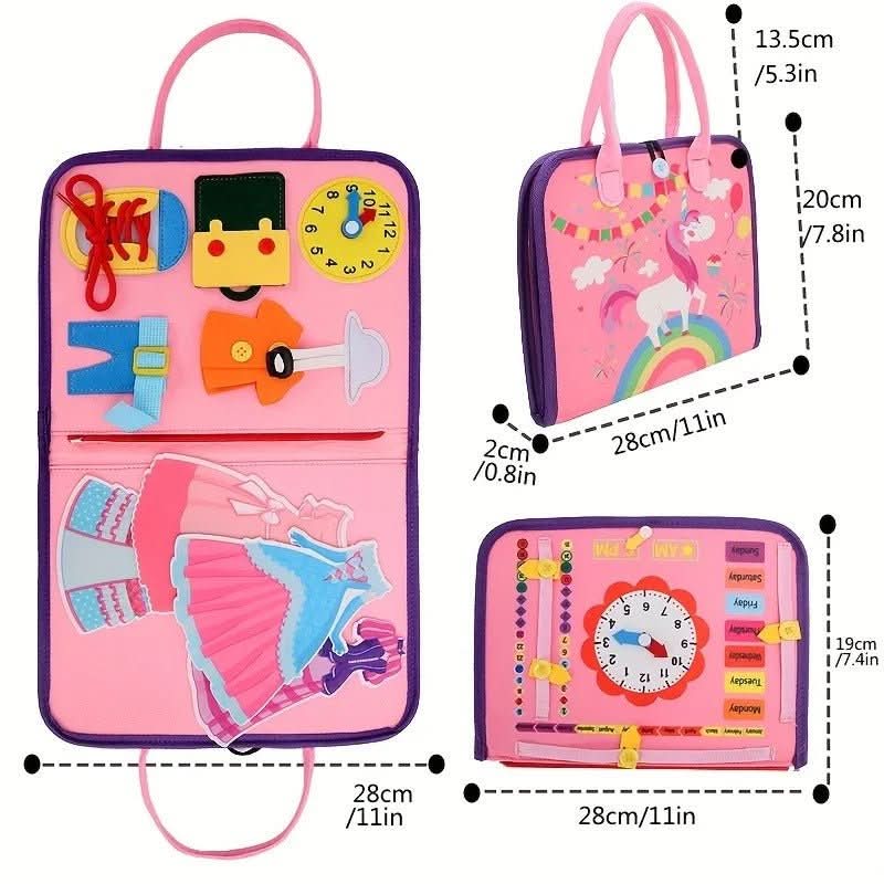 Nobl Travel WonderTots Montessori Sensory Book with Interactive Felt Learning Activities for Kids