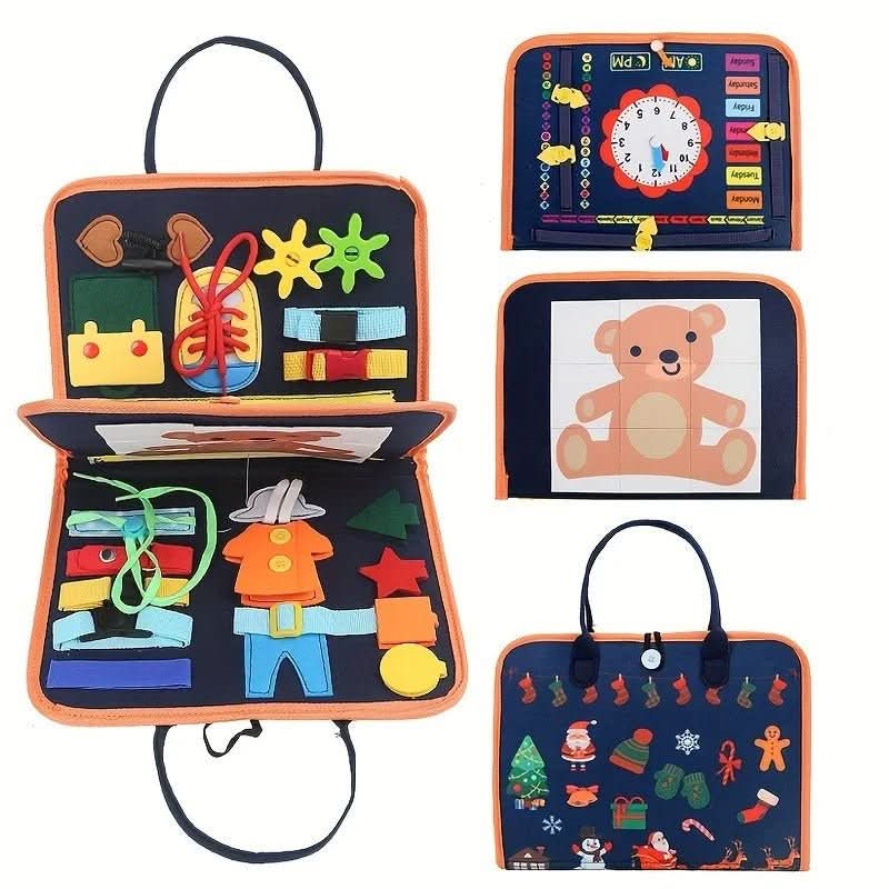 Nobl Travel WonderTots Montessori Sensory Book with Interactive Felt Learning Activities for Kids