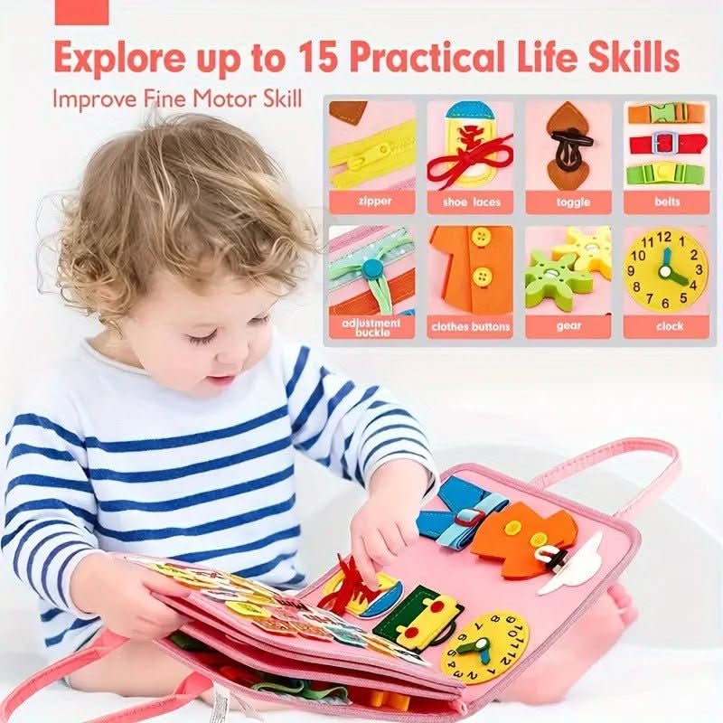 Nobl Travel WonderTots Montessori Sensory Book with Interactive Felt Learning Activities for Kids
